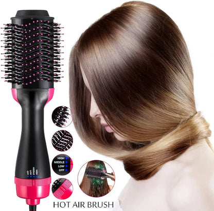 3‑in‑1 Hair Dryer Brush | One‑Step Volumizer & Styler | Dry, Straighten & Curl | Professional Hot Air Brush